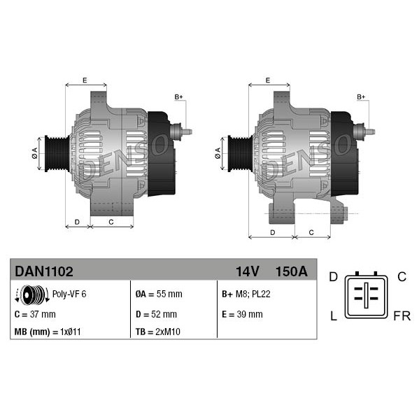 Слика на Генератор DENSO DAN1102