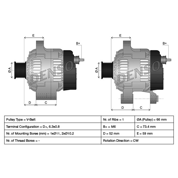 Слика на Генератор DENSO DAN616