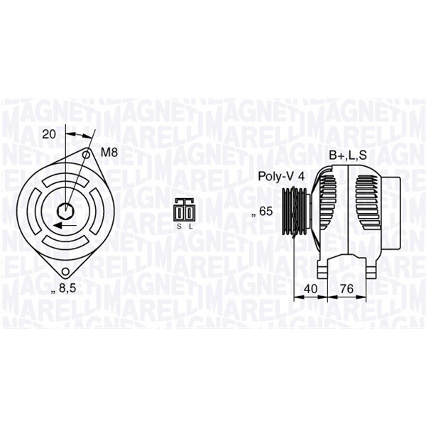 Слика на Генератор MAGNETI MARELLI 063532623010 за Mitsubishi Galant 4 Saloon (E3 A) 2.0 GTi 16V (E39A, E38A, E33A) - 144 коњи бензин