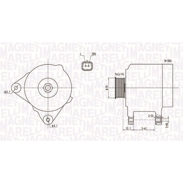 Слика на Генератор MAGNETI MARELLI 063731824010 за Renault Laguna 2 Sport Tourer (KG0-1) 2.2 dCi - 140 коњи дизел