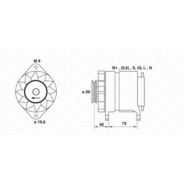 Слика на Генератор MAGNETI MARELLI 943346136010