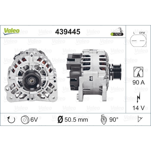 Слика на Генератор VALEO NEW ORIGINAL PART 439445 за Audi A4 Avant (8D5, B5) 1.9 TDI - 110 коњи дизел