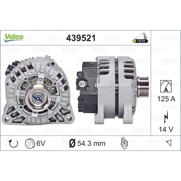 Слика на Генератор VALEO NEW ORIGINAL PART 439521 за Citroen Jumpy BOX 2.0 i - 140 коњи бензин