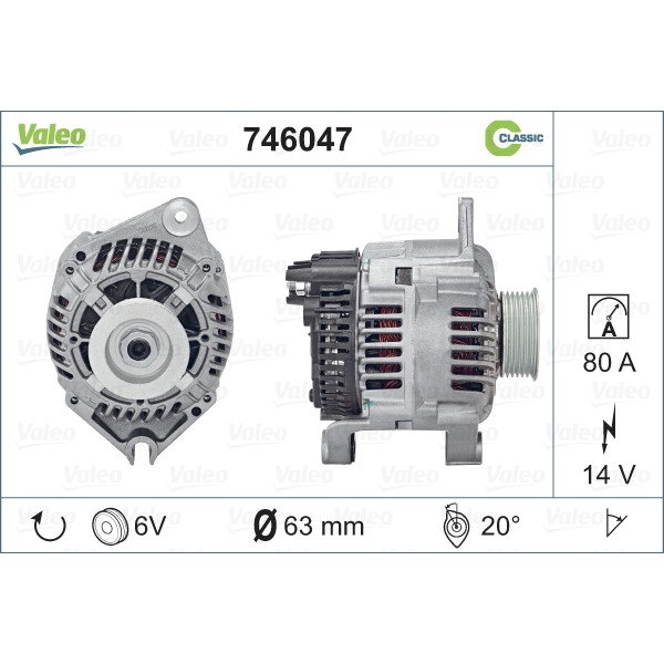 Слика на Генератор VALEO REMANUFACTURED CLASSIC 746047