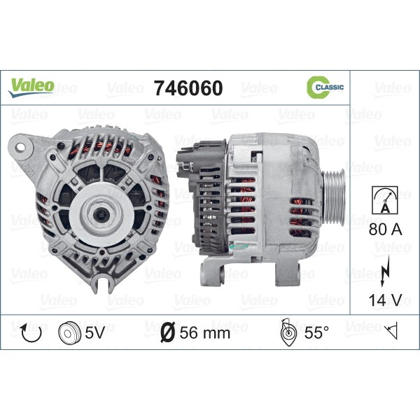 Слика на Генератор VALEO REMANUFACTURED CLASSIC 746060