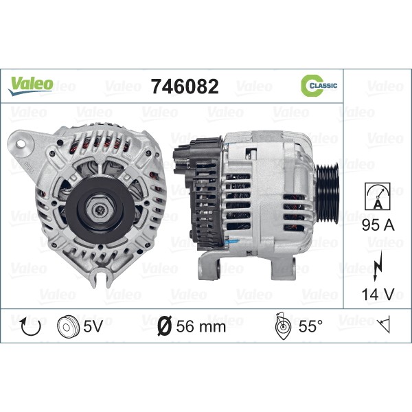 Слика на Генератор VALEO REMANUFACTURED CLASSIC 746082