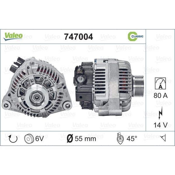 Слика на Генератор VALEO REMANUFACTURED CLASSIC 747004