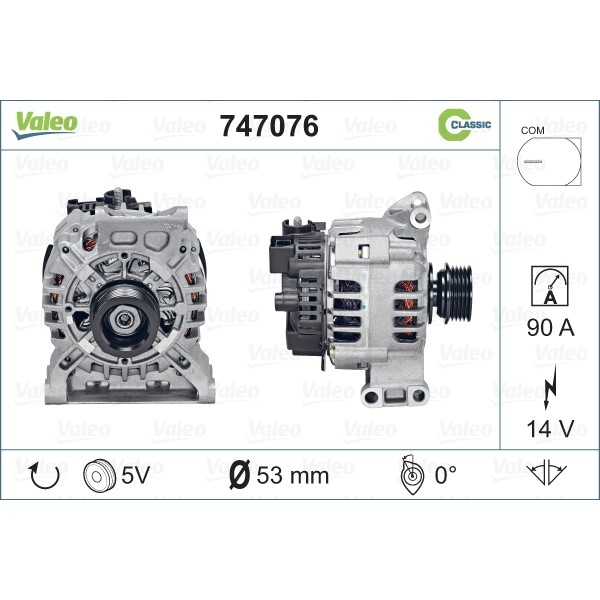 Слика на Генератор VALEO REMANUFACTURED CLASSIC 747076