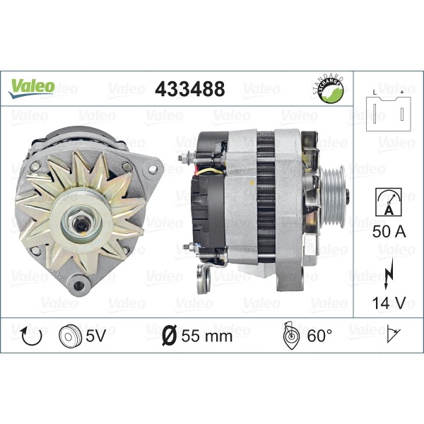 Слика на Генератор VALEO REMANUFACTURED PREMIUM 433488