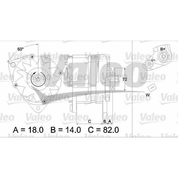 Слика на Генератор VALEO REMANUFACTURED PREMIUM 436303 за Audi 100 Avant (44, 44Q, C3) 2.0 E - 115 коњи бензин