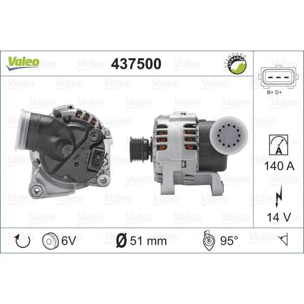 Слика на Генератор VALEO REMANUFACTURED PREMIUM 437500