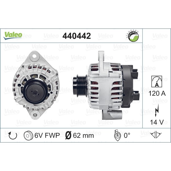 Слика на Генератор VALEO REMANUFACTURED PREMIUM 440442 за Opel Astra H GTC 1.9 CDTi 16V - 120 коњи дизел