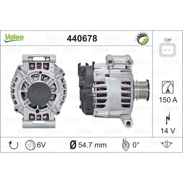 Слика на Генератор VALEO REMANUFACTURED PREMIUM 440678 за Peugeot 5008 II 1.6 THP 165 - 165 коњи бензин