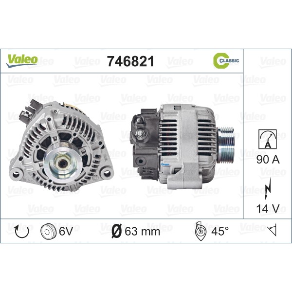 Слика на Генератор VALEO REMANUFACTURED RCB 746821