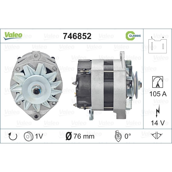 Слика на Генератор VALEO REMANUFACTURED RCB 746852