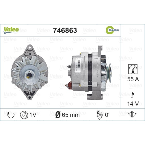 Слика на Генератор VALEO REMANUFACTURED RCB 746863