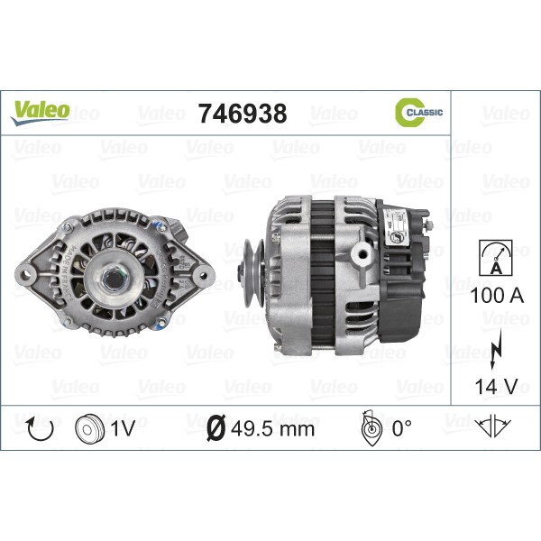 Слика на Генератор VALEO REMANUFACTURED RCB 746938