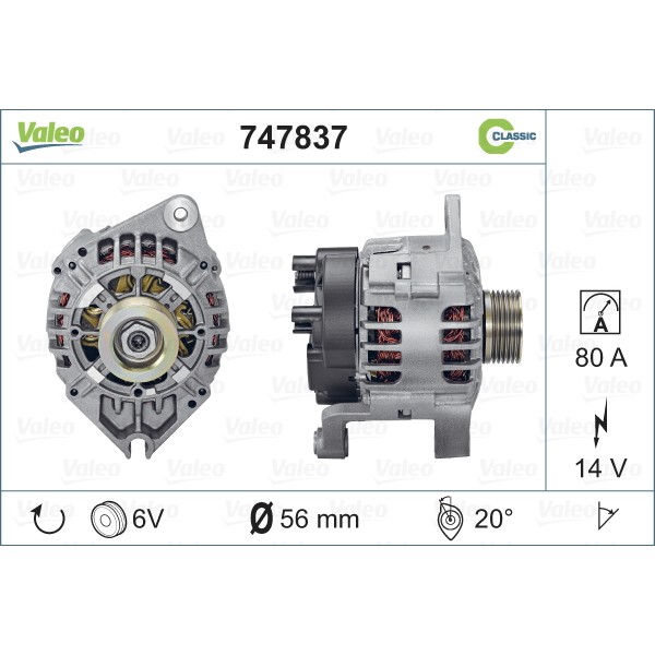 Слика на Генератор VALEO REMANUFACTURED RCB 747837