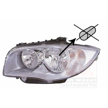 Слика на главен фар VAN WEZEL 0628963 за BMW 1 E81, E87 118 i - 136 коњи бензин