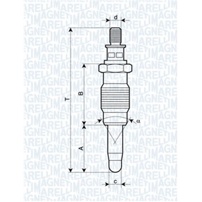 Слика на греач (свеќица) MAGNETI MARELLI 062900005304 за Volvo V40 Estate (VW) 1.9 DI - 95 коњи дизел