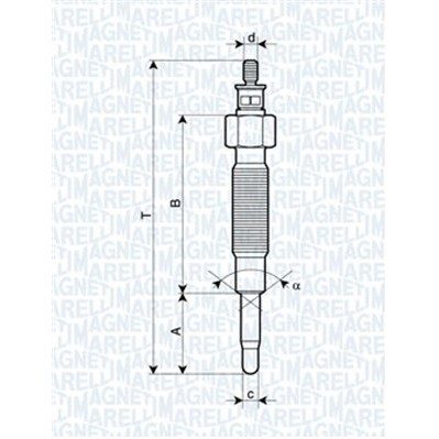 Слика на греач (свеќица) MAGNETI MARELLI 062900019304 за Nissan Pick up (D21) 2.5 D - 80 коњи дизел