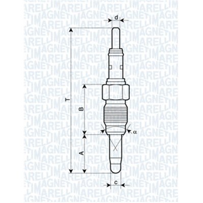 Слика на греач (свеќица) MAGNETI MARELLI 062900083304 за VW Jetta 4 (1J2) 1.9 SDI - 68 коњи дизел