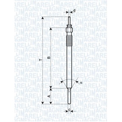 Слика на греач (свеќица) MAGNETI MARELLI 062900088304 за Toyota Avensis Hatchback (T25) 2.0 D-4D - 126 коњи дизел