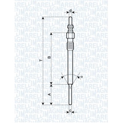 Слика на греач (свеќица) MAGNETI MARELLI 062900090304 за Lancia Musa (350) 1.3 D Multijet - 95 коњи дизел