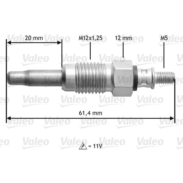 Слика на греач (свеќица) VALEO 345108 за Audi 100 Sedan (44, 44Q, C3) 2.0 D - 70 коњи дизел