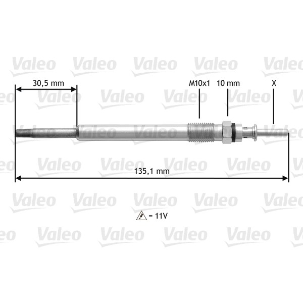 Слика на греач (свеќица) VALEO 345112 за Opel Zafira (F75) 2.0 DTI 16V - 101 коњи дизел