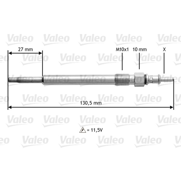 Слика на греач (свеќица) VALEO 345121 за Mercedes Vito BUS (w639) 115 CDI 4x4 - 150 коњи дизел