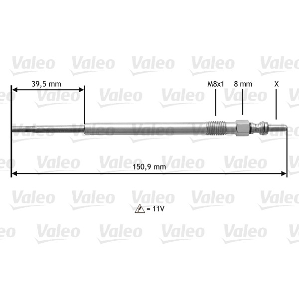 Слика на греач (свеќица) VALEO 345174 за Fiat Ducato BUS 250 130 Multijet 2,3 D - 131 коњи дизел