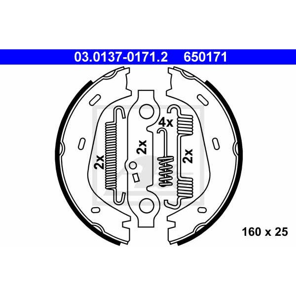 Слика на Гуртни за рачна кочница ATE 03.0137-0171.2 за Mercedes-Benz S-class (w126) 500 SE,SEL - 252 коњи бензин