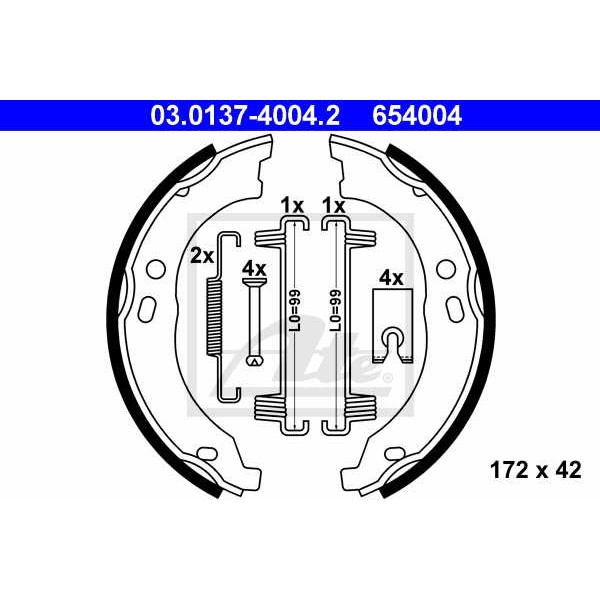 Слика на Гуртни за рачна кочница ATE 03.0137-4004.2 за Fiat Ducato BUS 250 130 Multijet 2,3 D - 131 коњи дизел