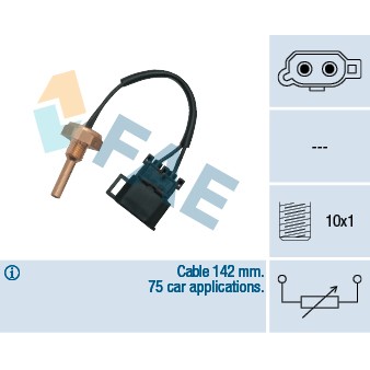 Слика на датчик за температурата на (тръбо)провод за охладителната те; датчик, температура на цилиндровата глава FAE 32370 за Volvo 850 (LS) 2.3 T5-R - 250 коњи бензин
