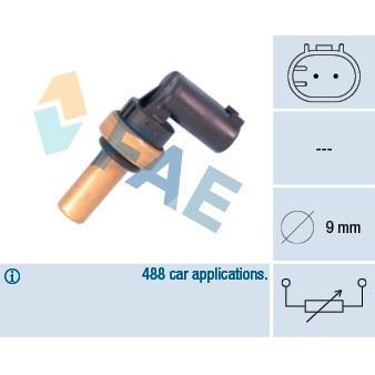 Слика на датчик за температурата на (тръбо)провод за охладителната те; датчик, температура на цилиндровата глава FAE 32710 за Mercedes C-class Estate (s203) C 32 AMG Kompressor (203.265) - 354 коњи бензин