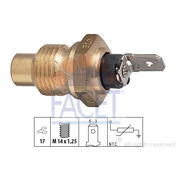 Слика на Датчик температура на охладителната течност FACET Made in Italy - OE Equivalent 7.3007 за Citroen BX Hatchback XB TRD Turbo - 90 коњи дизел