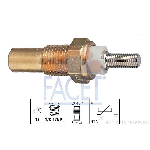 Слика на Датчик температура на охладителната течност FACET Made in Italy - OE Equivalent 7.3010 за Ford Escort MK 4 Estate (awf,avf) 1.3 - 60 коњи бензин