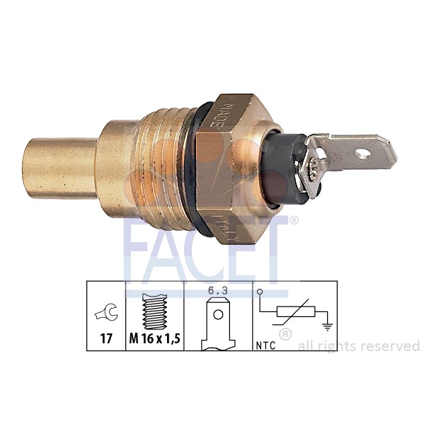 Слика на Датчик температура на охладителната течност FACET Made in Italy - OE Equivalent 7.3041 за Toyota Camry Station Wagon (V2) 2.0 Turbo-D (CV20_) - 86 коњи дизел