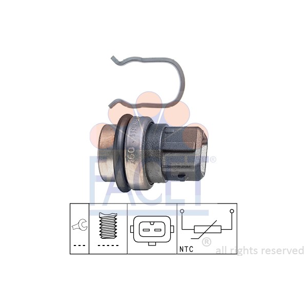 Слика на Датчик температура на охладителната течност FACET Made in Italy - OE Equivalent 7.3086 за VW Polo 2 (86c,80) 1.0 - 45 коњи бензин