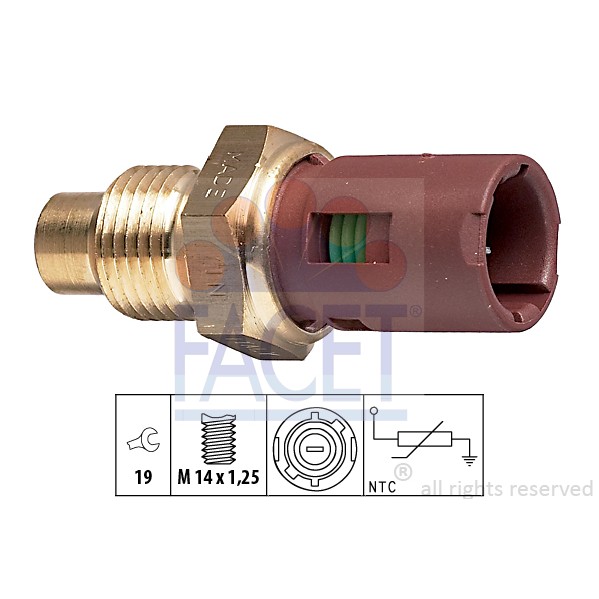 Слика на Датчик температура на охладителната течност FACET Made in Italy - OE Equivalent 7.3094 за Renault Espace 2 2.1 TD (J63E) - 90 коњи дизел