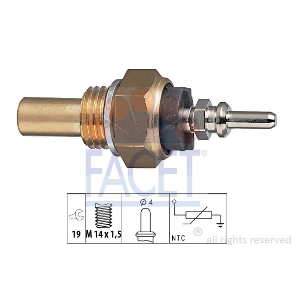 Слика на Датчик температура на охладителната течност FACET Made in Italy - OE Equivalent 7.3131 за Mercedes T2 (609) 508 D (667.361, 667.362) - 79 коњи дизел