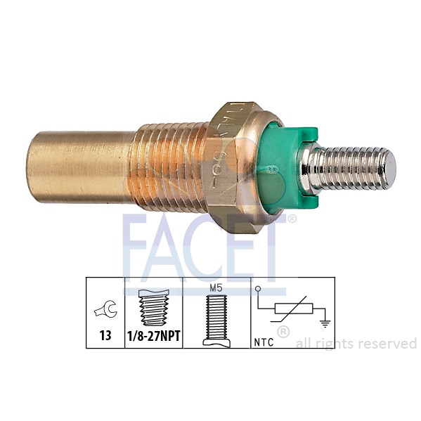 Слика на Датчик температура на охладителната течност FACET Made in Italy - OE Equivalent 7.3136 за Ford Sierra Hatchback (GBC,GBG) 1.6 - 72 коњи бензин