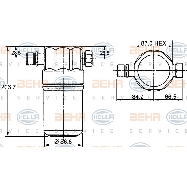 Слика на дехидратор, клима уред BEHR HELLA SERVICE 8FT 351 192-041 за Audi 80 Sedan (8C, B4) 2.0 E - 115 коњи бензин