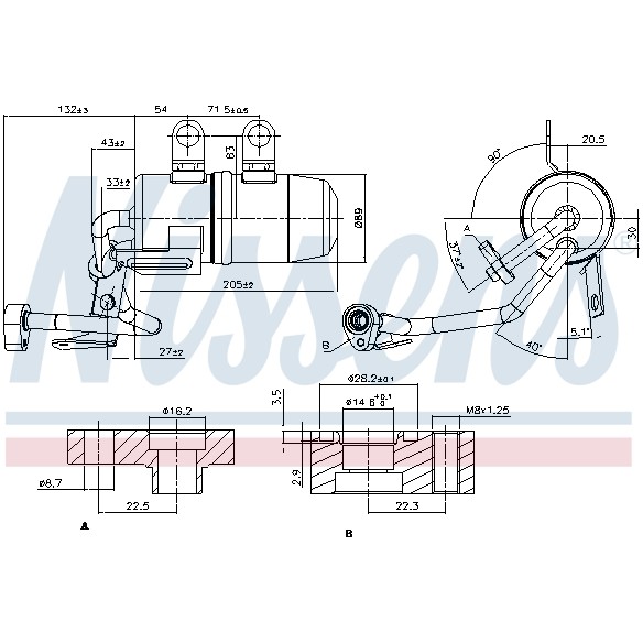 Слика на дехидратор, клима уред NISSENS 95384 за Volvo C30 D5 - 180 коњи дизел