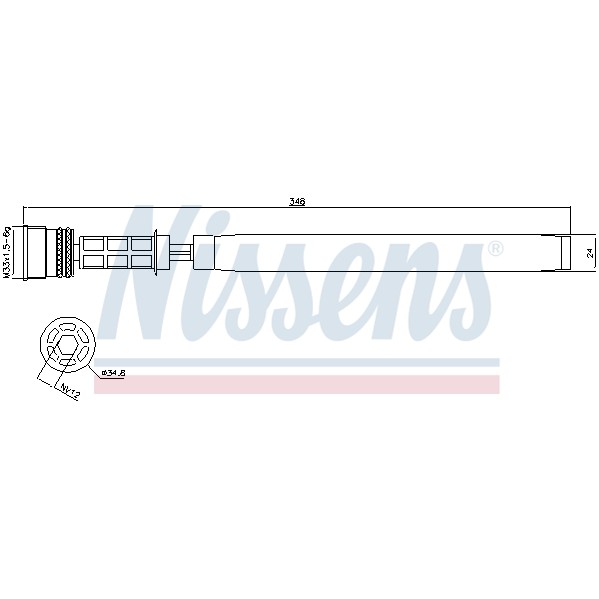 Слика на дехидратор, клима уред NISSENS 95458 за Opel Astra J 1.4 LPG - 140 коњи Бензин/Автогаз (LPG)