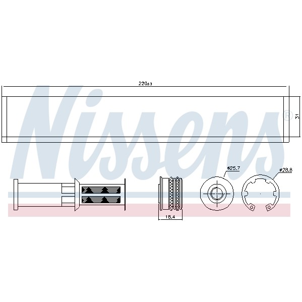 Слика на дехидратор, клима уред NISSENS 95598 за VW Arteon (3H7) 2.0 TDI - 150 коњи дизел