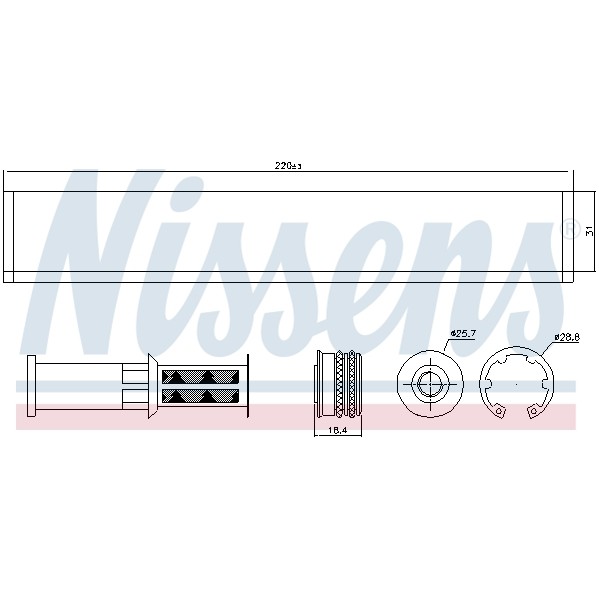 Слика на дехидратор, клима уред NISSENS 95598 за VW T-ROC (A11) 1.5 TSI - 150 коњи бензин