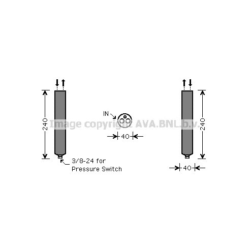 Слика на Дехидратор за клима уред AVA QUALITY COOLING DND267 за Nissan X-Trail (T30) 2.5 4x4 - 179 коњи бензин