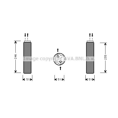 Слика на Дехидратор за клима уред AVA QUALITY COOLING RTD094 за Nissan Kubistar Box 1.2 - 60 коњи бензин